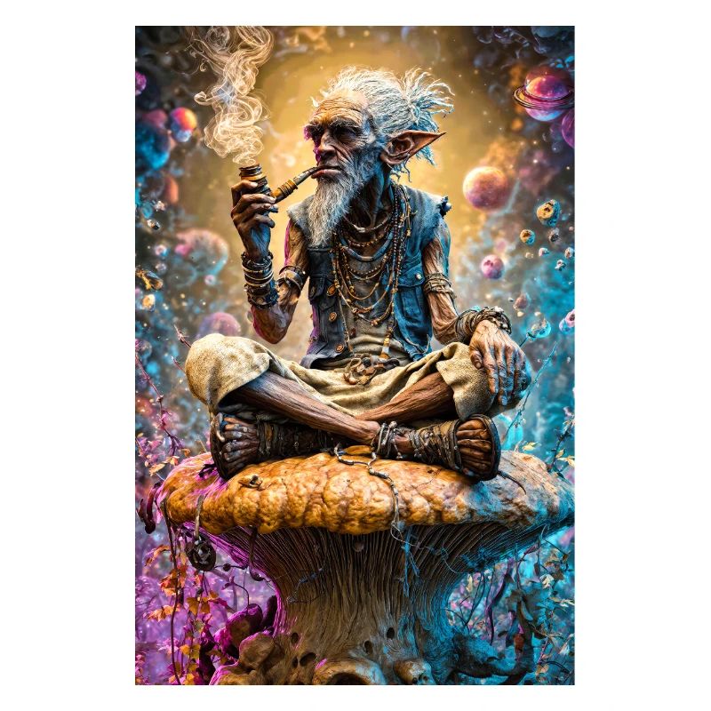 Psychedelic Goblin Sage on Mushroom
