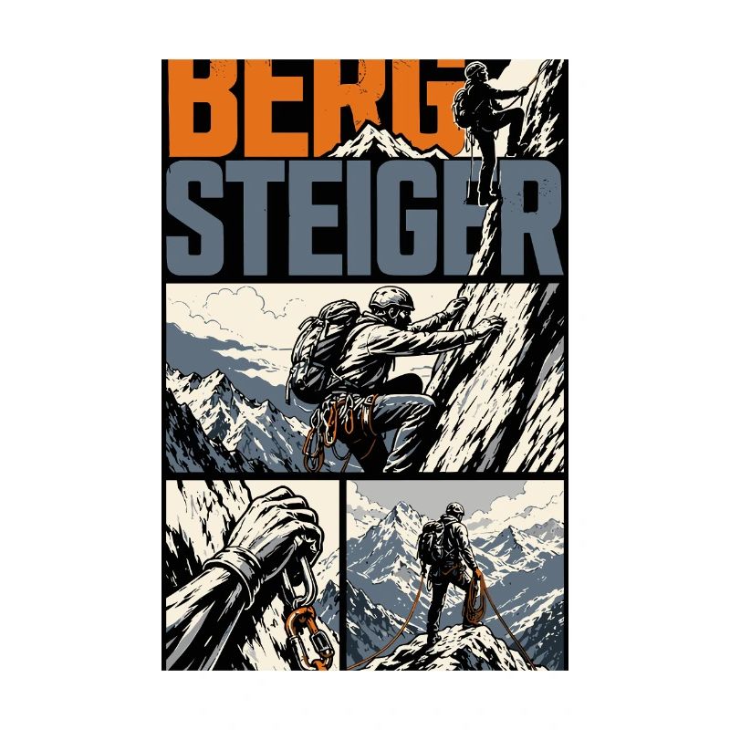 Bergsteiger Abenteuer Comic Design