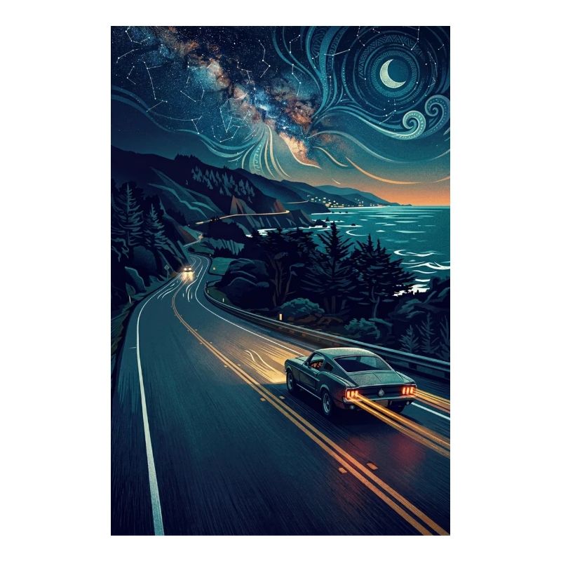 Road Trip côtier de minuit – Aventure rétro