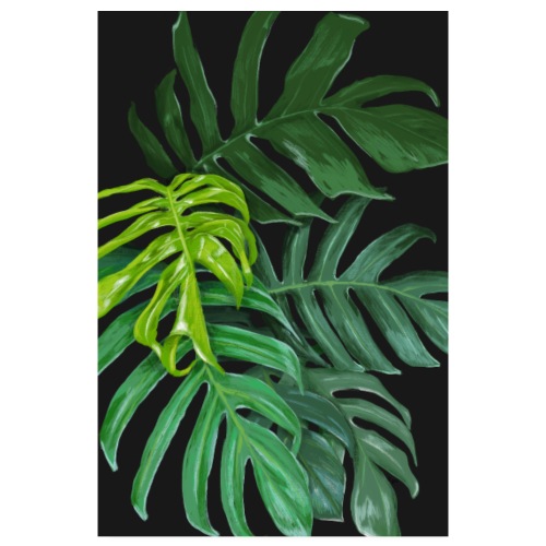 Palm leaves dark - POSTER - Poster 8 x 12 (20x30 cm)