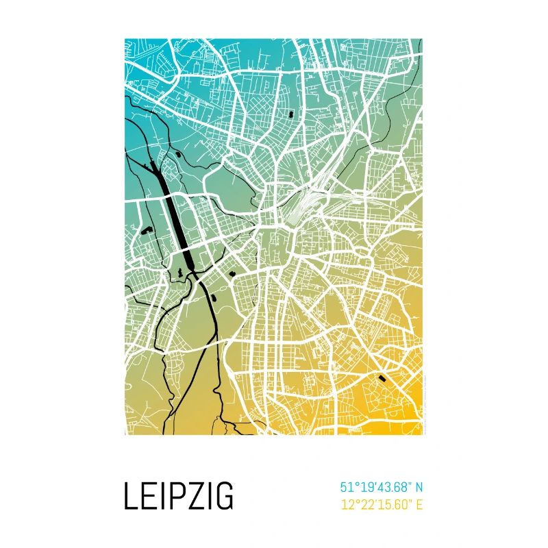 Leipzig - City Map Poster City Map (Gradient)