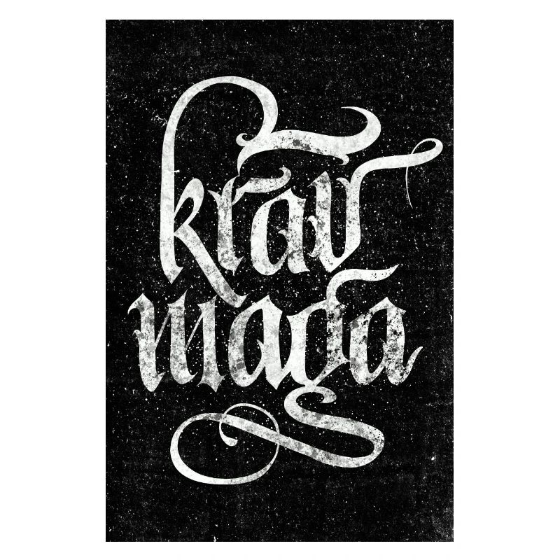 Affiche de typographie d'autodéfense Krav Maga