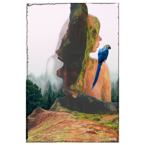 Poster - Femme nature double exposure - Poster 20 x 30 cm