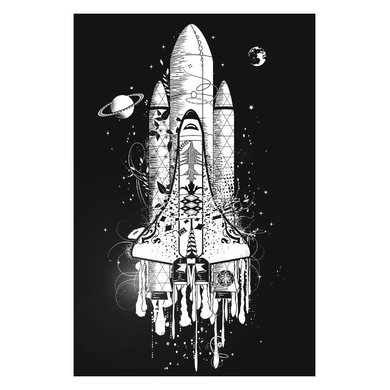 Imaginative space shuttle in graffiti style
