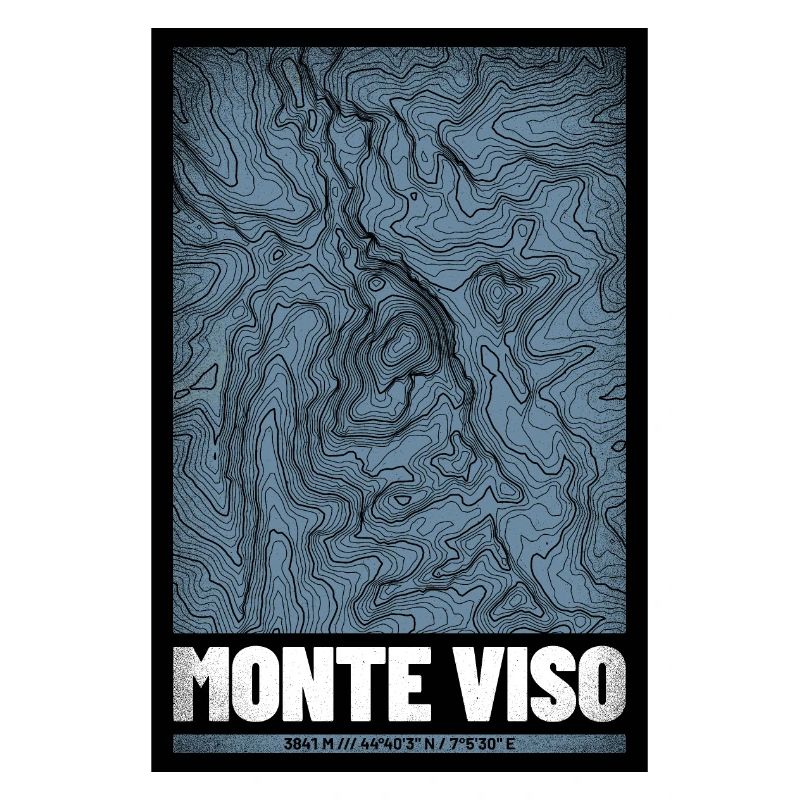 Monte Viso | Map topography (grunge)
