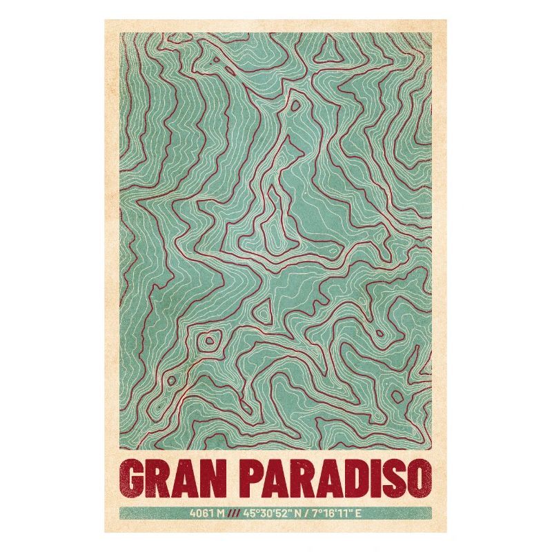 Gran Paradiso | Map topography (retro)