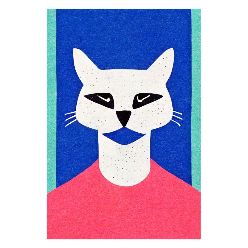 Snow Leopard Cat Retro