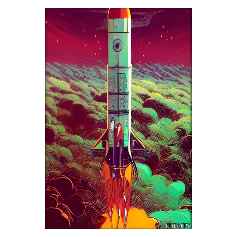 Rocket Launch Space Stars Clouds