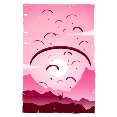 Paragliding Poster Wettbewerb pink - Poster 20x30 cm