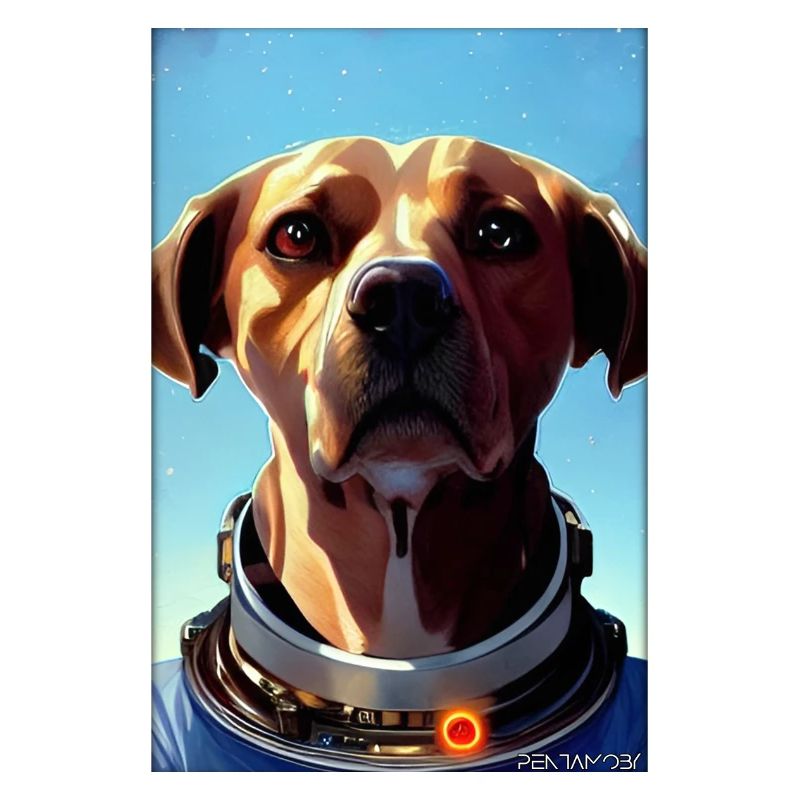 Dog Pet Astronaut Future Sci-Fi Technology