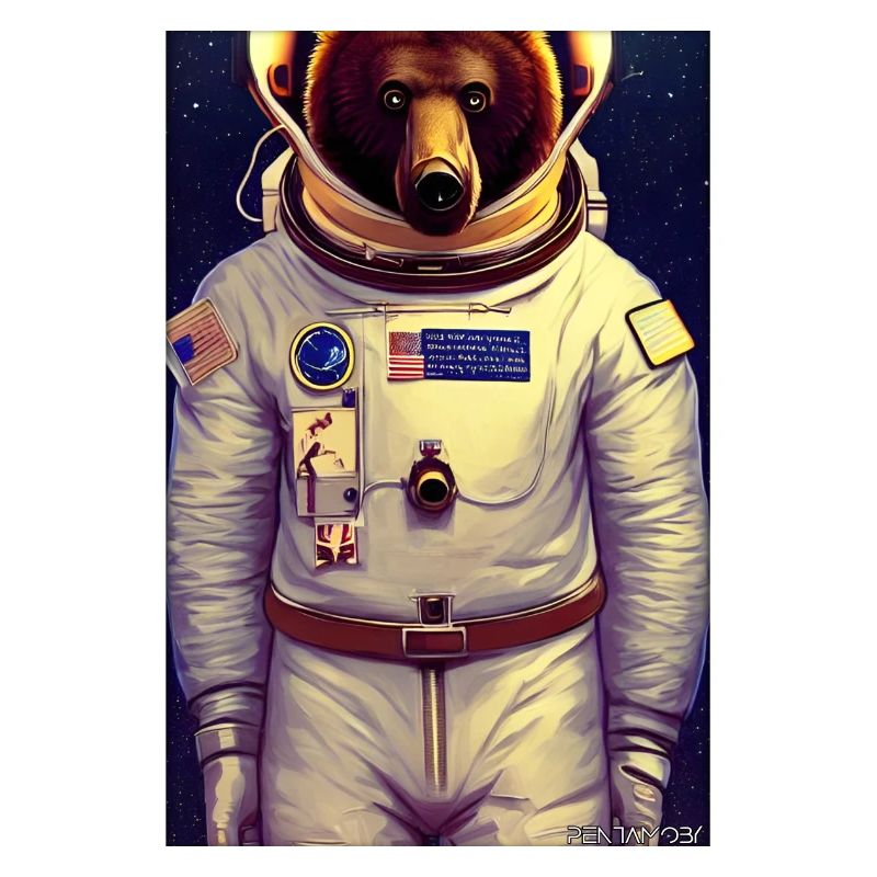 Bear Wildlife Astronaut Future Sci-Fi Technology