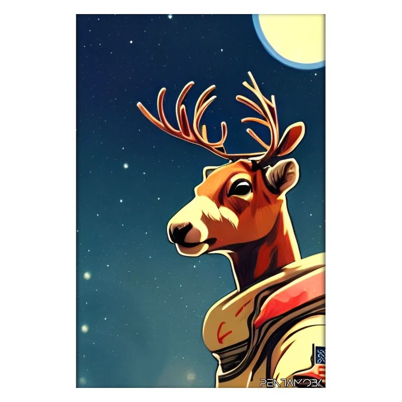 Reindeer Astronaut Future Sci-Fi Technology