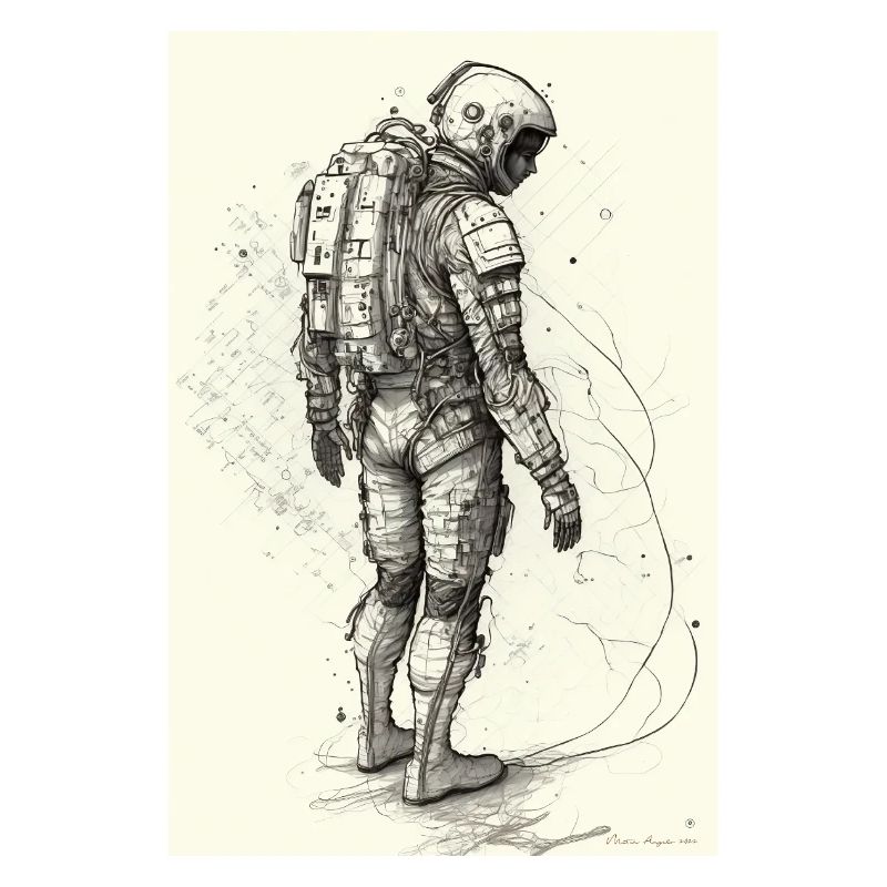 Futuristic astronaut worker
