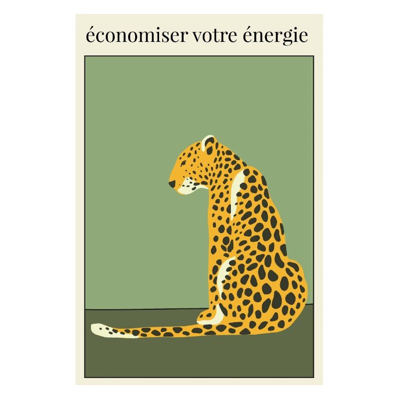 Affiche léopard élégante rétro
