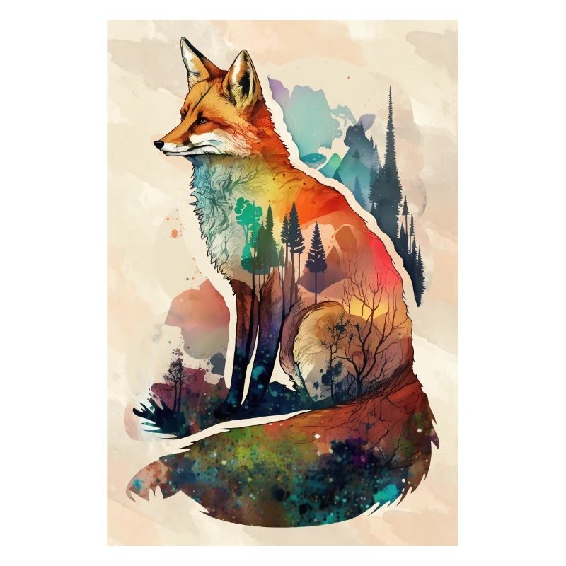 Fox Aquarelle Forêt Faune Dessin de la faune