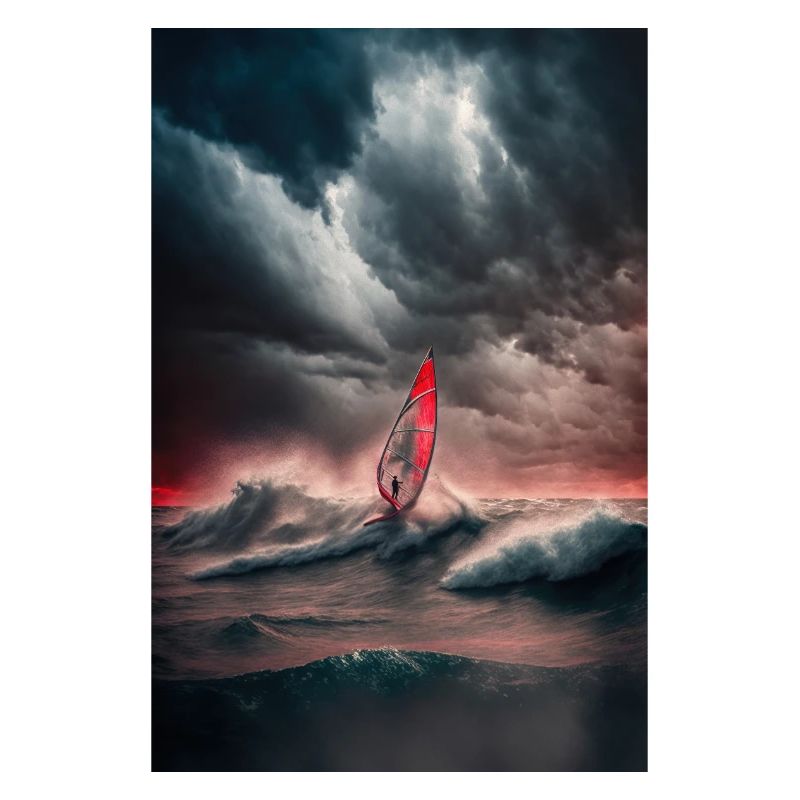 Wilde Windsurf-Wandkunst Eine atemberaubende Darstellung von
