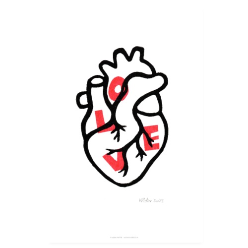 Corazón LOVE (rojo) - Póster 20x30 cm