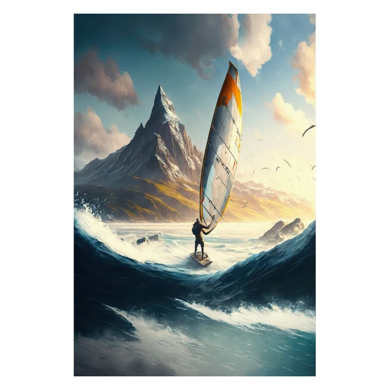 Wilde Windsurf-Wandkunst Eine atemberaubende Darstellung von