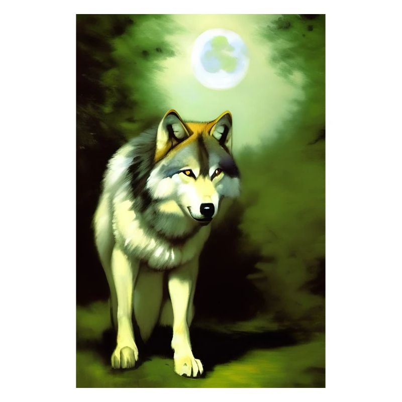 Wolf und Mond