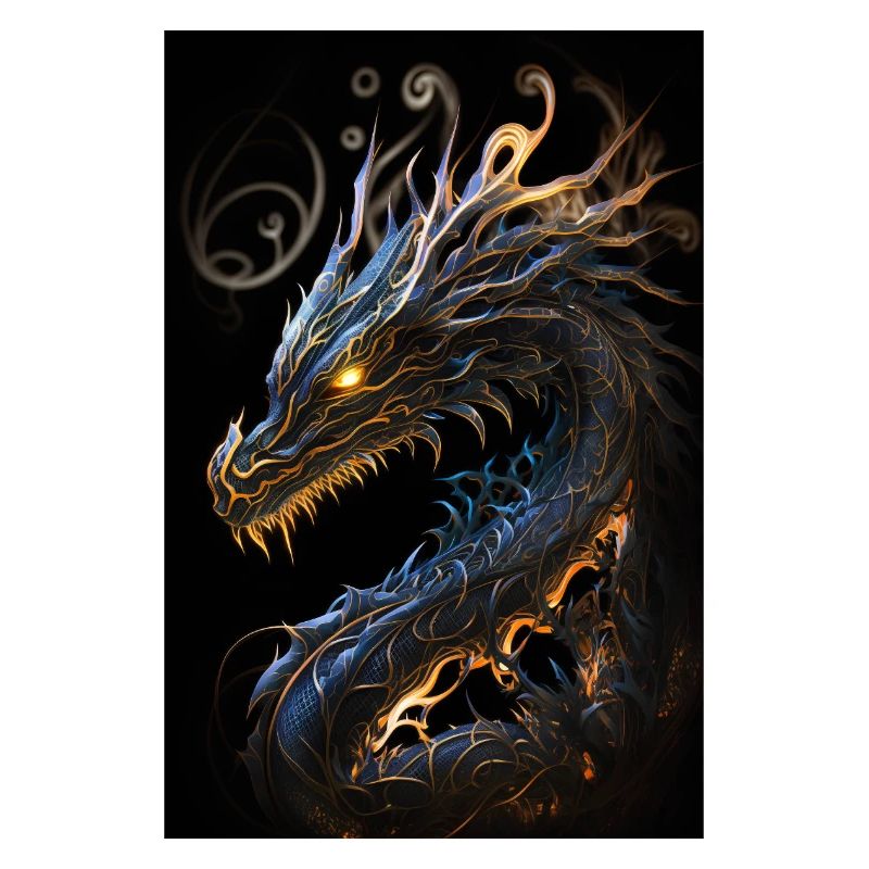 Fiery Dragon - Impression d’affiche de créature mythique