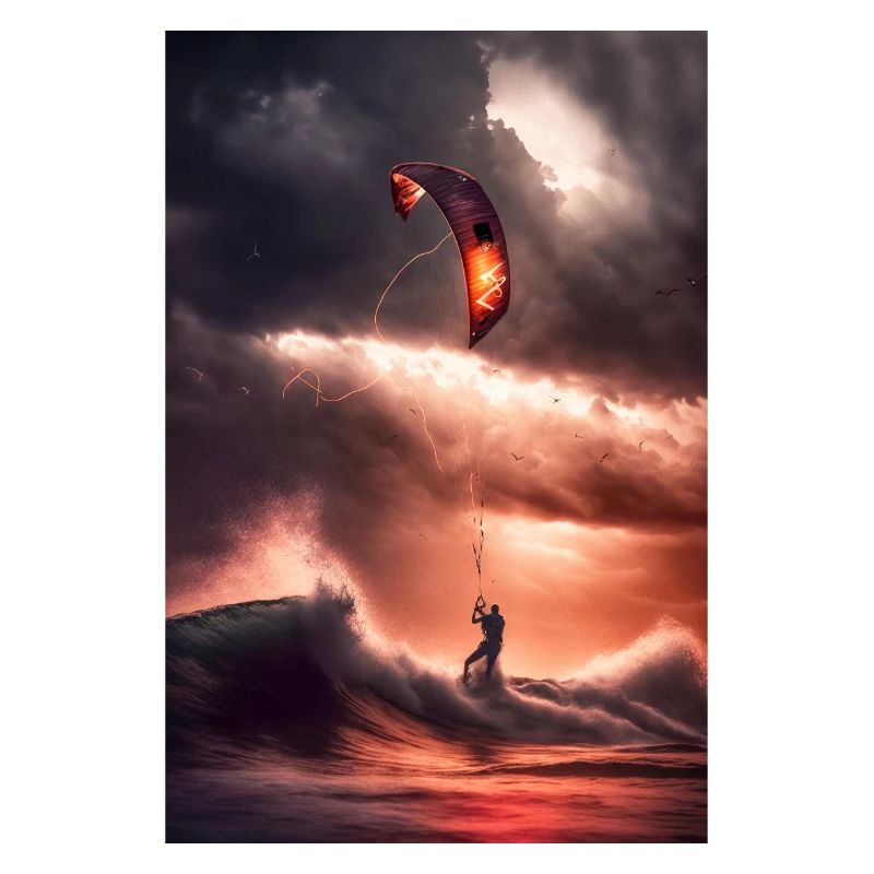 Affiche de kitesurf Beau décor mural pour la plage