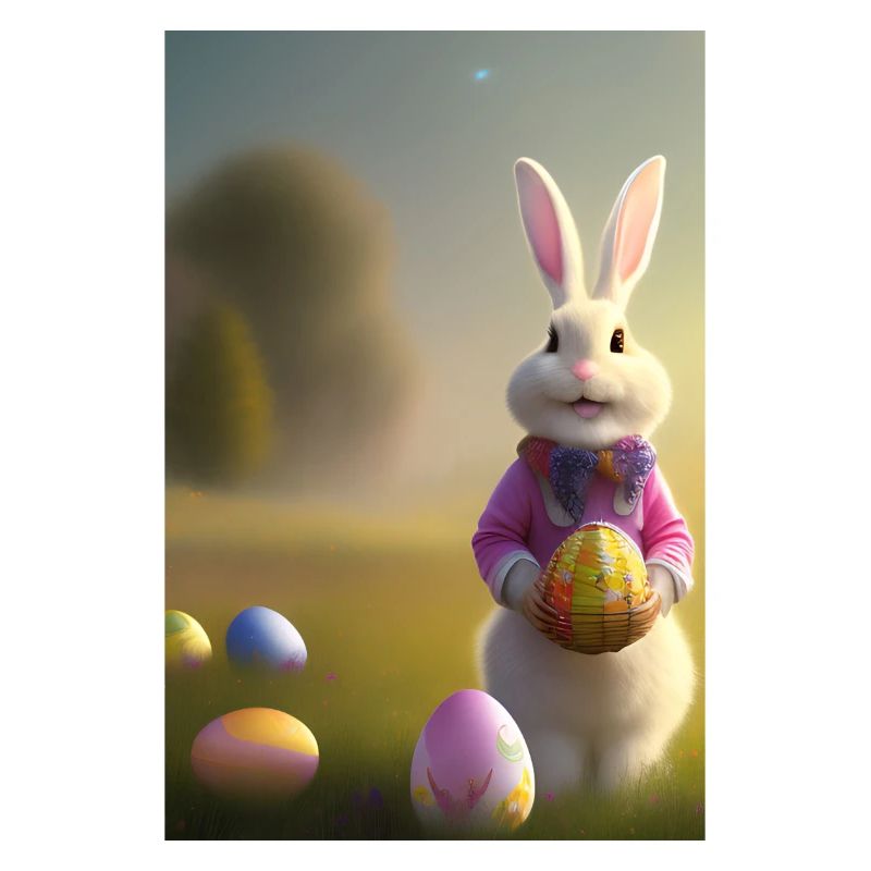 Lapin de Pâques avec œufs de Pâques