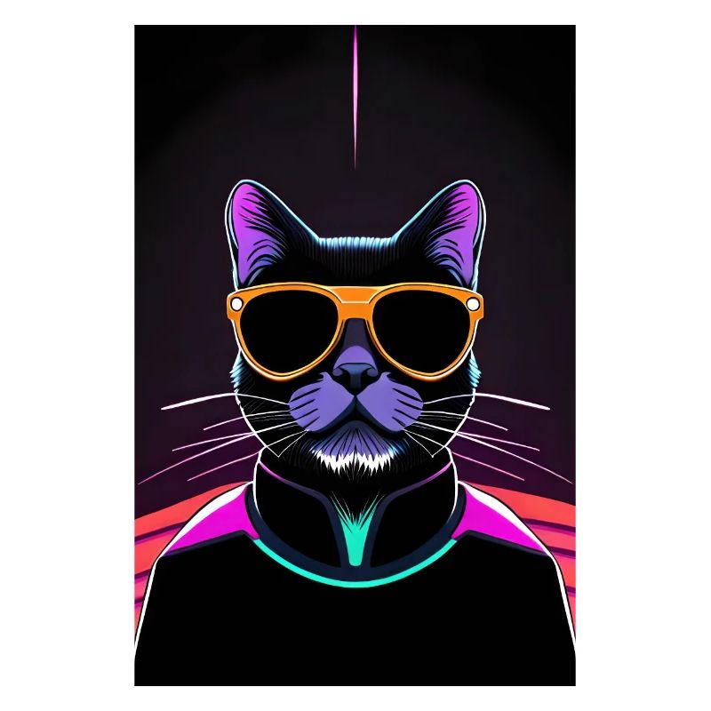 Chat Synthwave Noir