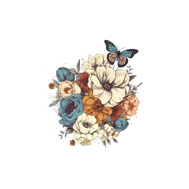 Art floral, Fleur, Fleurs | Papillon, Boho