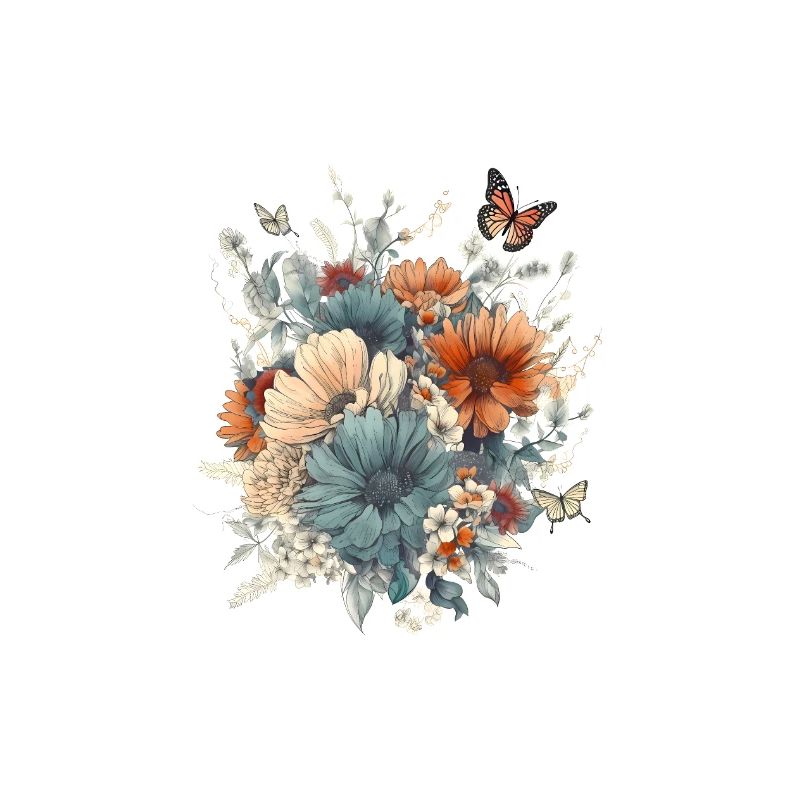 Art floral, Fleur, Fleurs | Papillon, Boho
