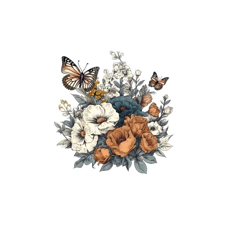 Art floral, Fleur, Fleurs | Papillon, Boho