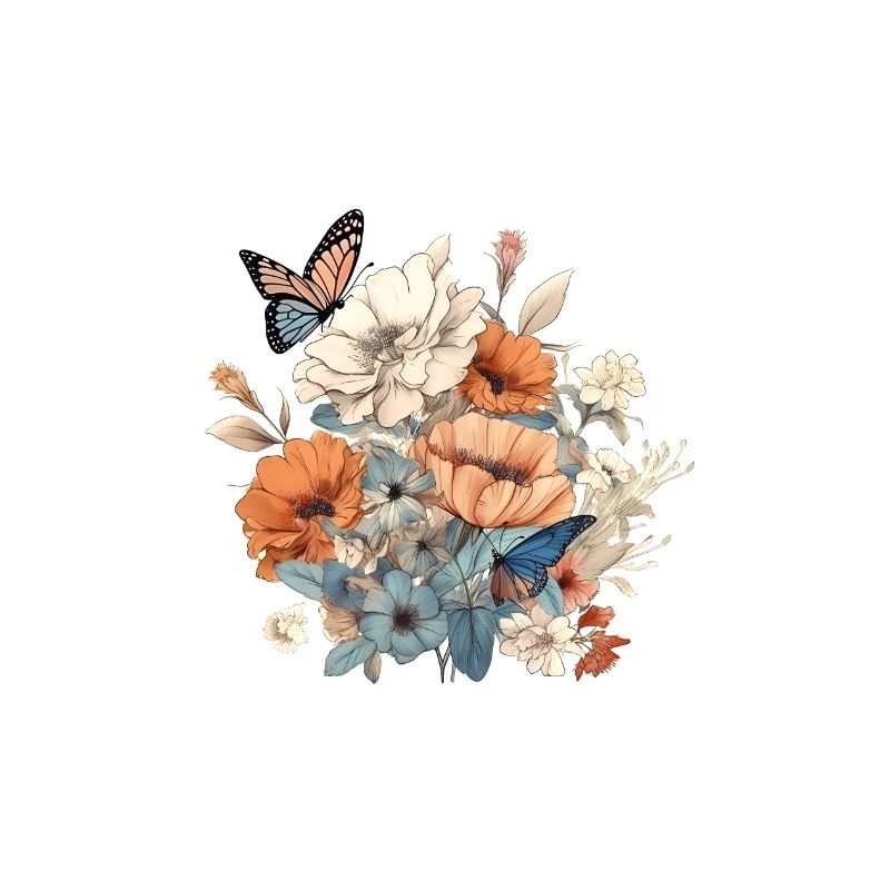 Art floral, Fleur, Fleurs | Papillon, Boho