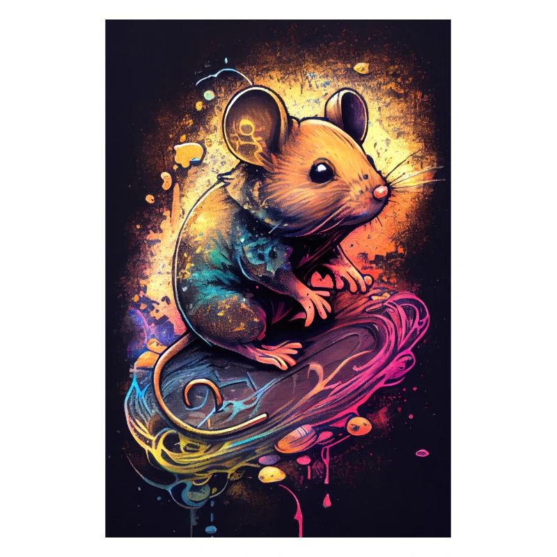 farbige Graffity Comic Maus