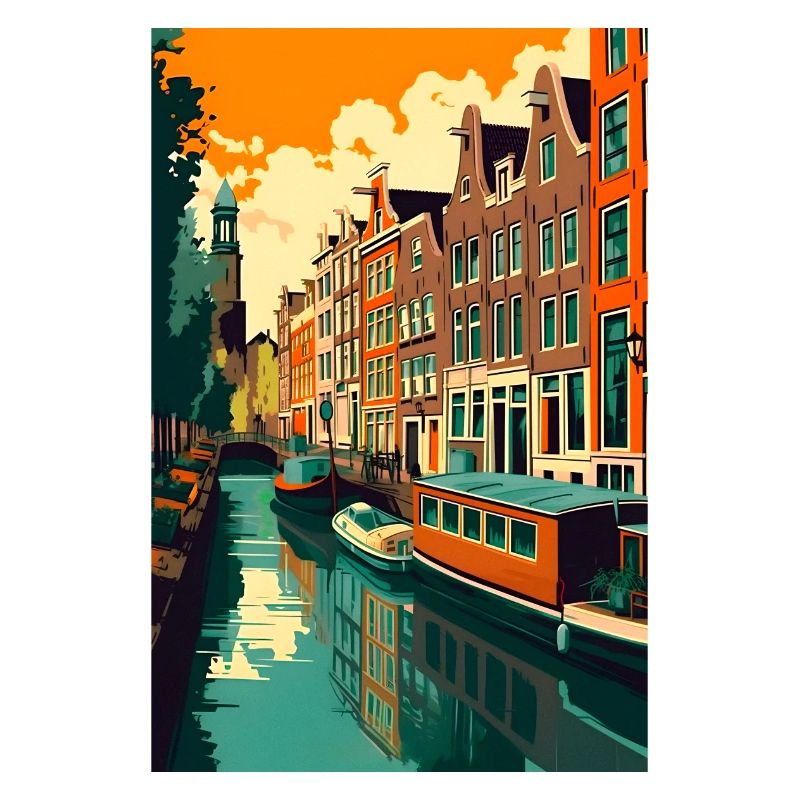 Amsterdam Minimalistisches Reiseplakat