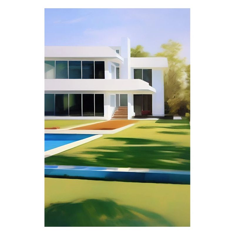 White villa with pool