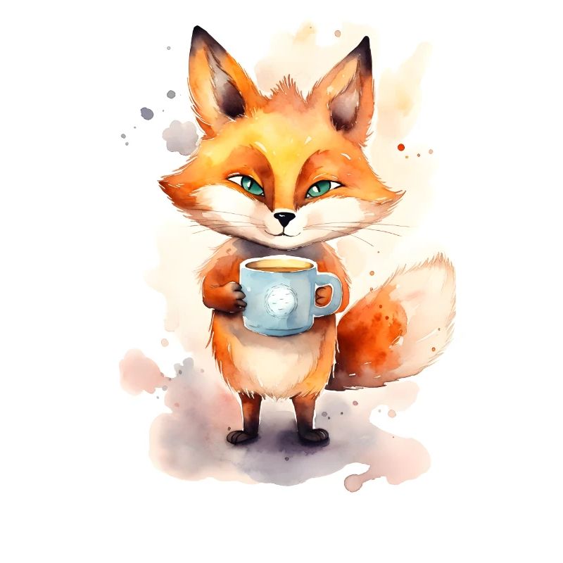 Fuchs mit Kaffee