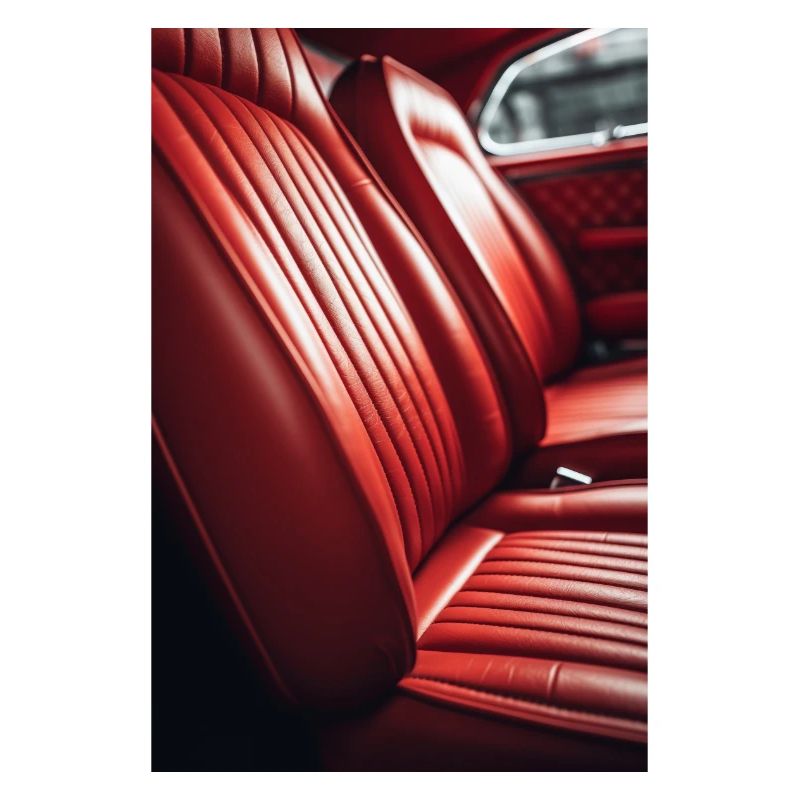 Red rear bench