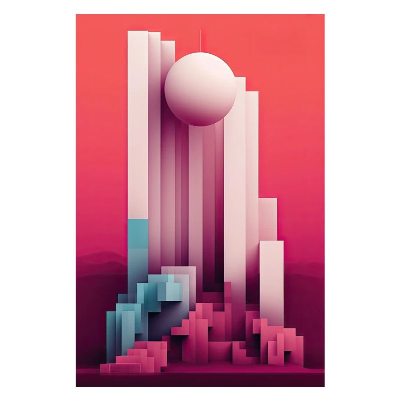 Affiche de style architectural au design coloré