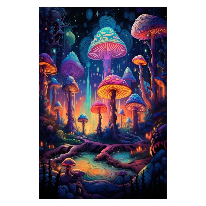 Forêt de champignons psychédéliques