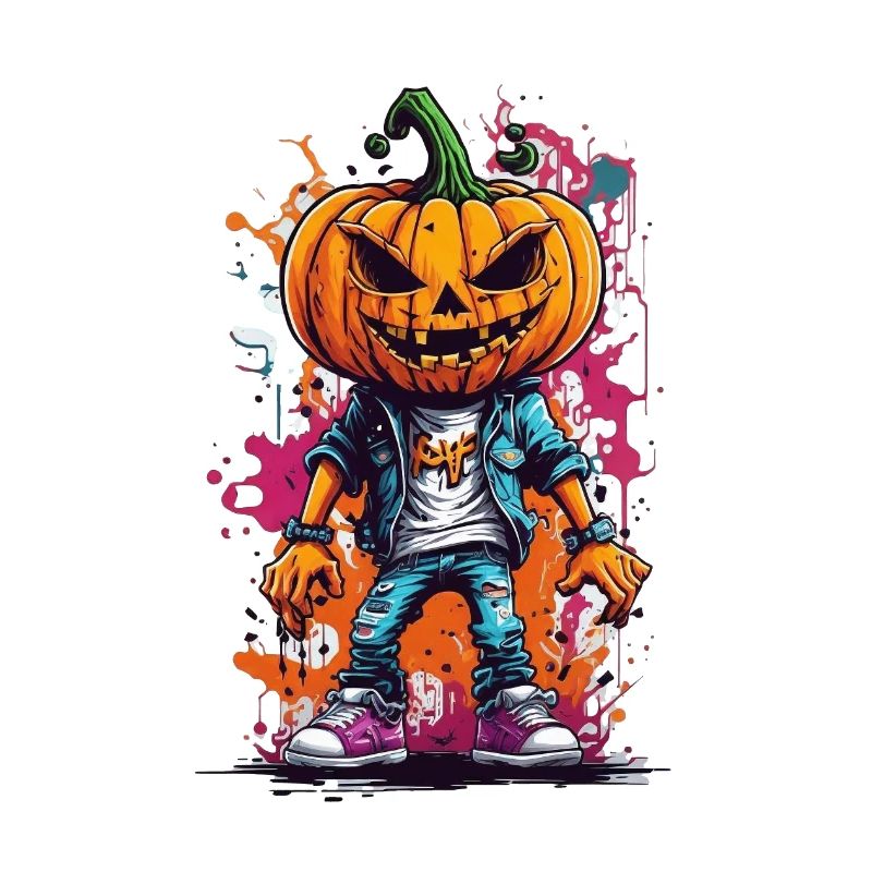 Unleash Spooky Creativity: Colorful Graffiti Pumpk