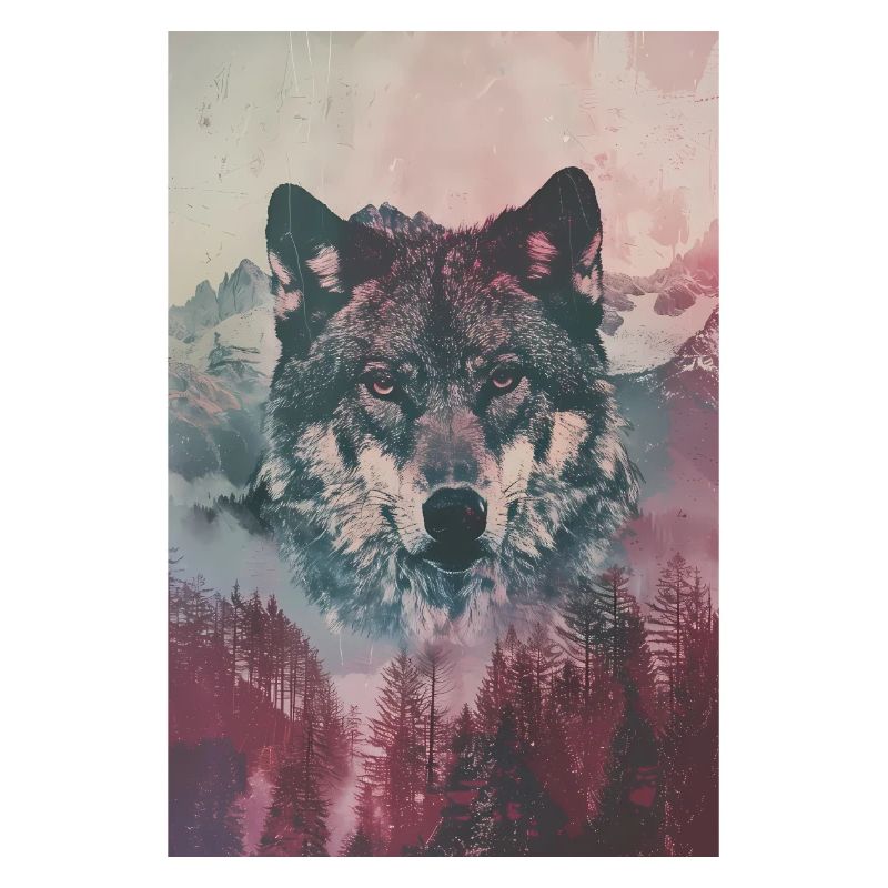 Wolf Head Wolf Wolves Forest Nature Retro Vintage