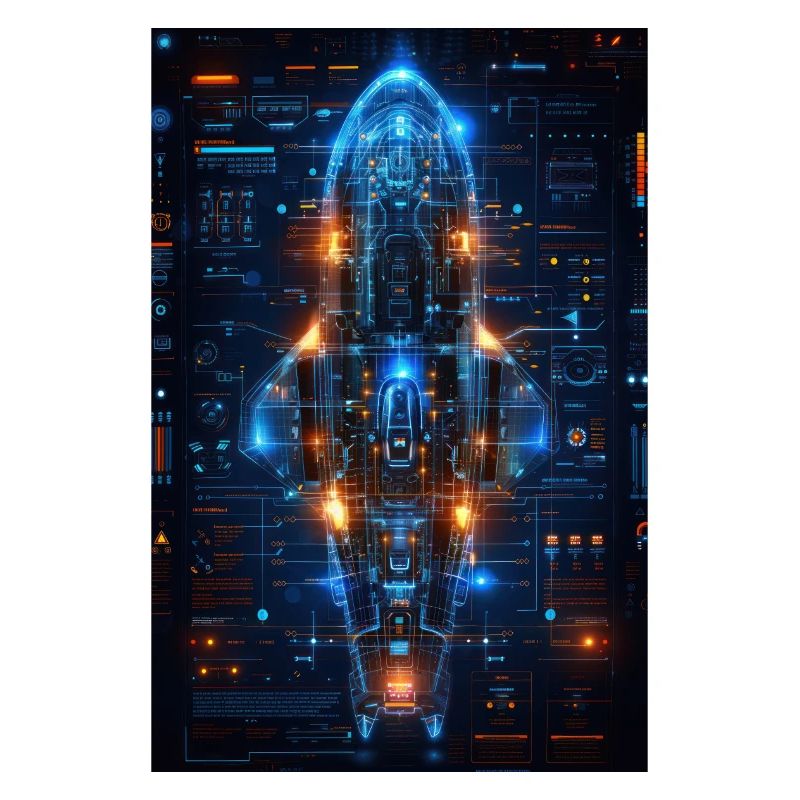 Futuristic Spaceship Blueprint: Advanced Tech