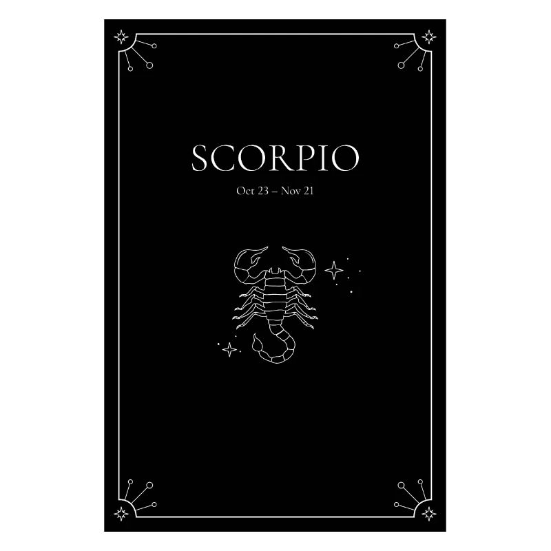 Sternzeichen-Poster "Scorpio" schwarz