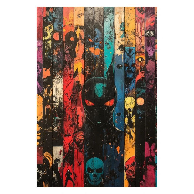 Colored Skull Panel Art
