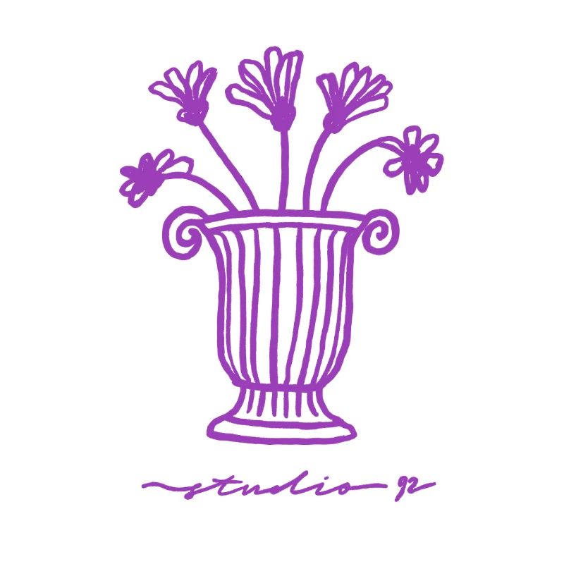 Vase à fleurs rétro – Studio 92 Art Print