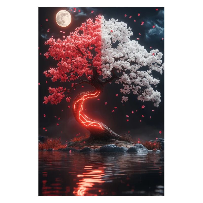 Magic Tree Moonlight Reflection