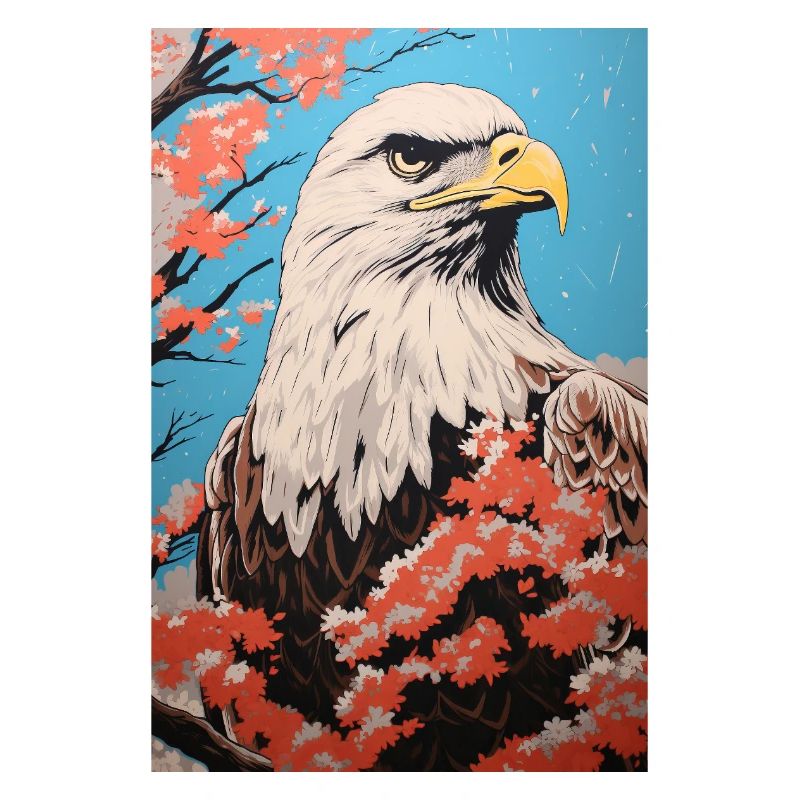 Artwork Eagle Cherry Blossoms Sky
