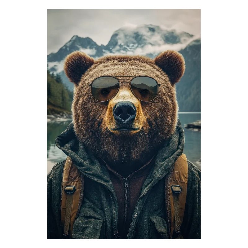 Cool Hiking Bear Explorer