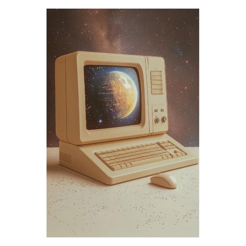 Retro Computer Meets Outer Space