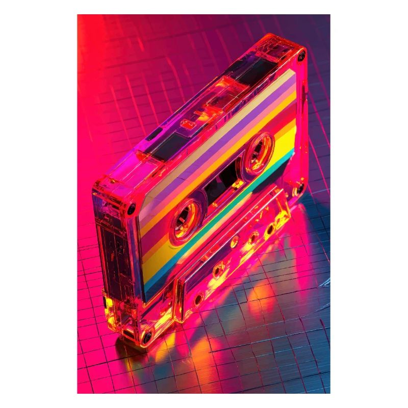 Neon Regenbogen Kassette