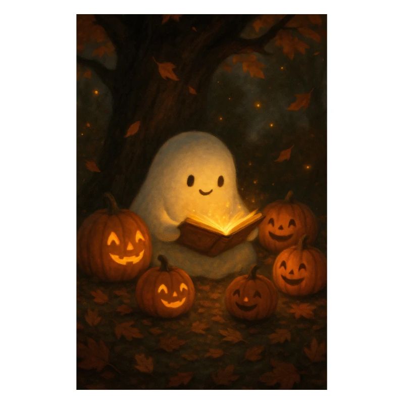 Halloween Ghost Reading Book